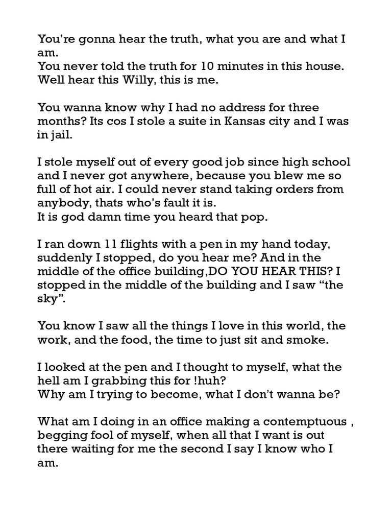 Death Of Salesman Monologue