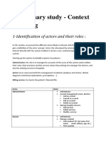 Preliminary Study - Context Modeling: 1-Identification of Actors and Their Roles