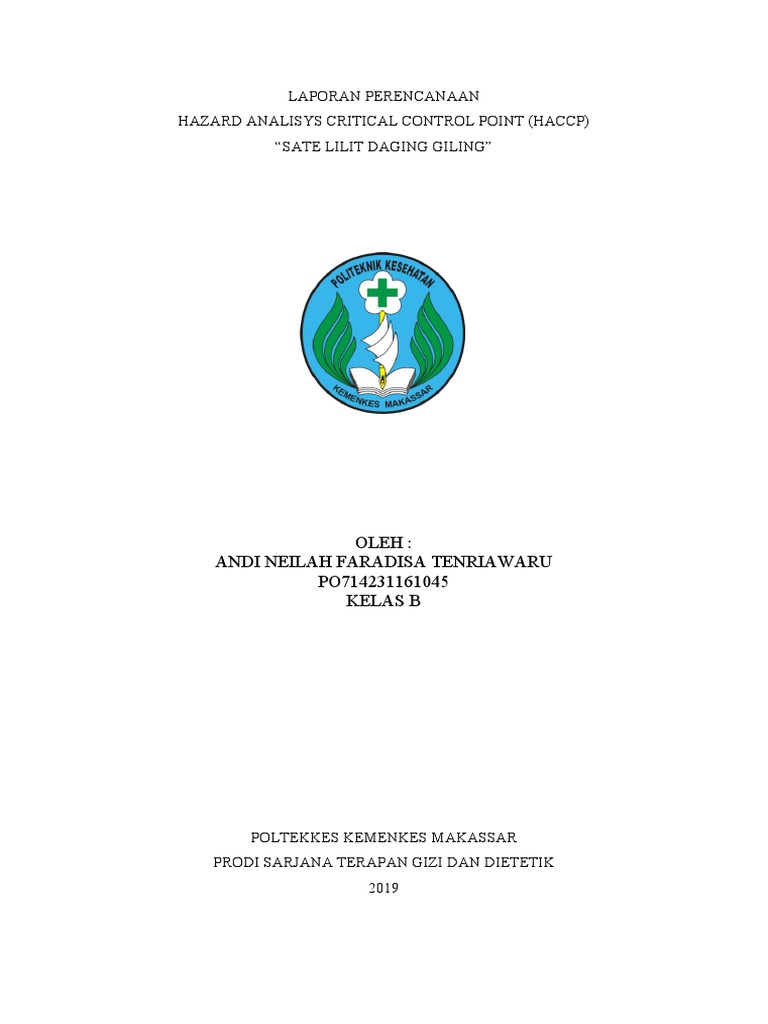HACCP untuk Sate Lilit VIP | PDF