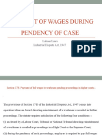 Payment of Wages During Pendency of Case: Labour Laws Industrial Dispute Act, 1947