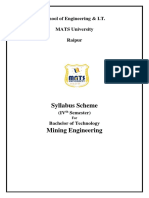 Syllabus Scheme: School of Engineering & I.T. MATS University Raipur