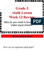 Grade 3 Math Lesson Week 13 Review: Why Do You Need To Know How To Make Equal Shares?