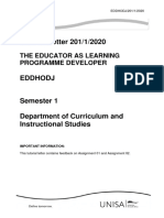 Tutorial Letter 201/1/2020: The Educator As Learning Programme Developer