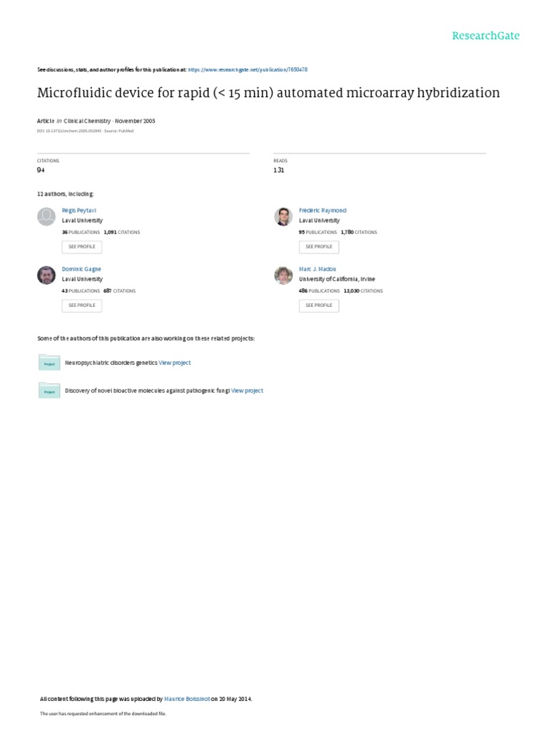 Micro Uidic Device For Rapid ( 15 Min) Automated Microarray ...