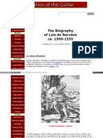The Biography of Luis de Narváez Ca. 1500-1555: A Noted Vihuelist