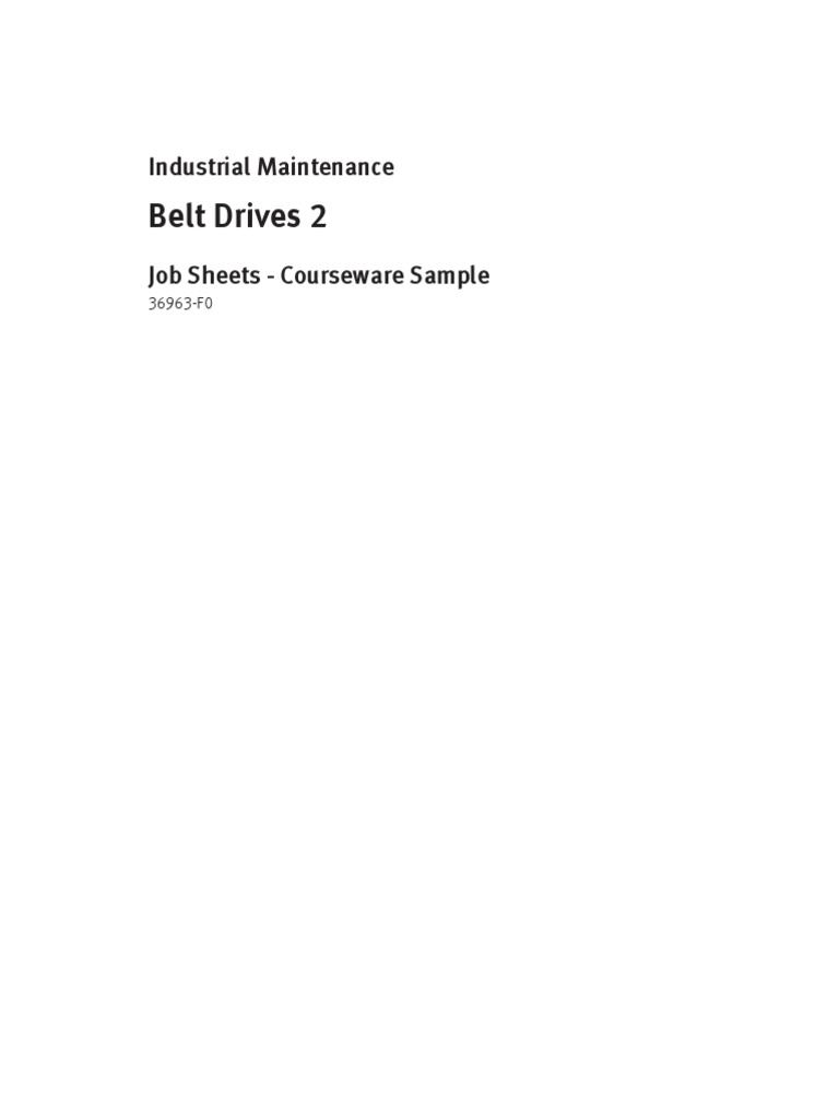 Belt Drives 2: Industrial Maintenance | PDF | Belt (Mechanical ...