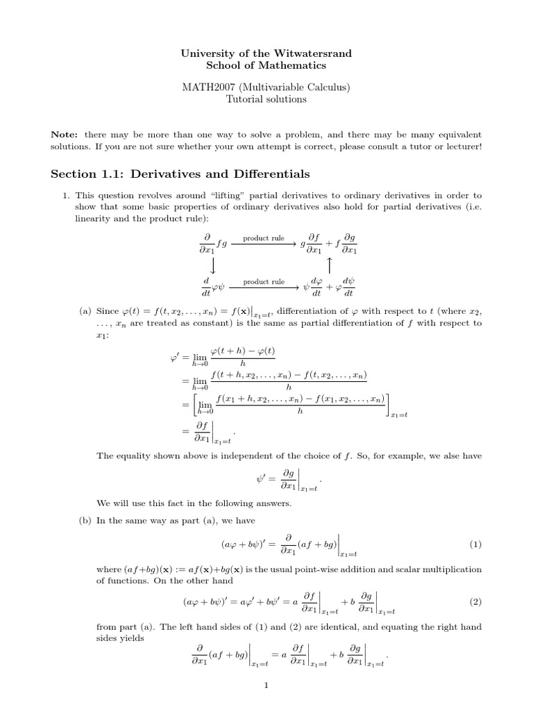 Properties of Partial Derivatives | PDF | Perpendicular | Derivative