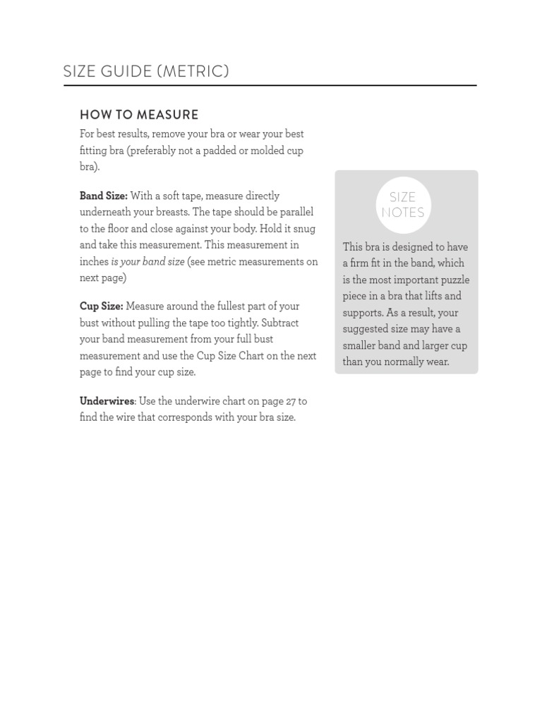 Size Guide (Metric) How To Measure PDF