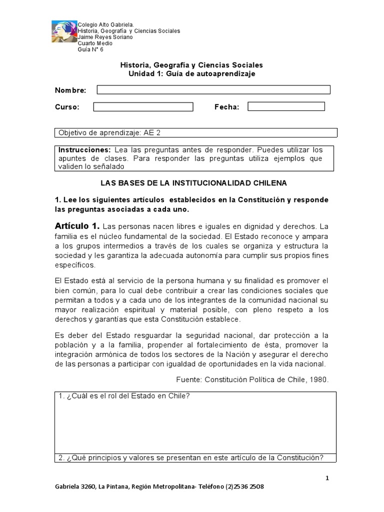 Cuarto Medio PDF Chile Estado (política)