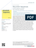 Recurrent Sequences: Key Results, Applications, and Problems Series: Problem Books in Mathematics