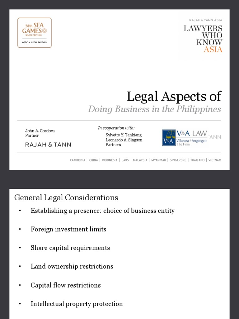 Legal Aspects of Doing Business in The Philippines PDF Stocks