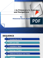 Introduction To Primavera 6, Overview and Navigations