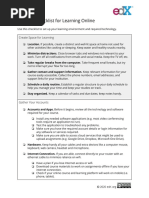 Logistics Checklist For Learning Online PDF