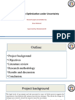 Production Optimization Under Uncertainty: Research Paper Presentation By: Braw Mahmod