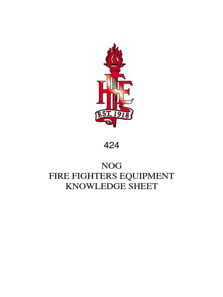424 Fire Fighting Equipment Knowledge Sheet Pdf Pdf Gases