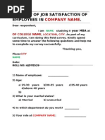 Job Satisfaction Question Format