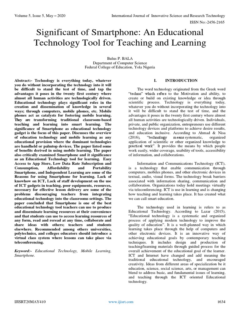 Smartphone as an Educational Tool | PDF | Educational Technology ...