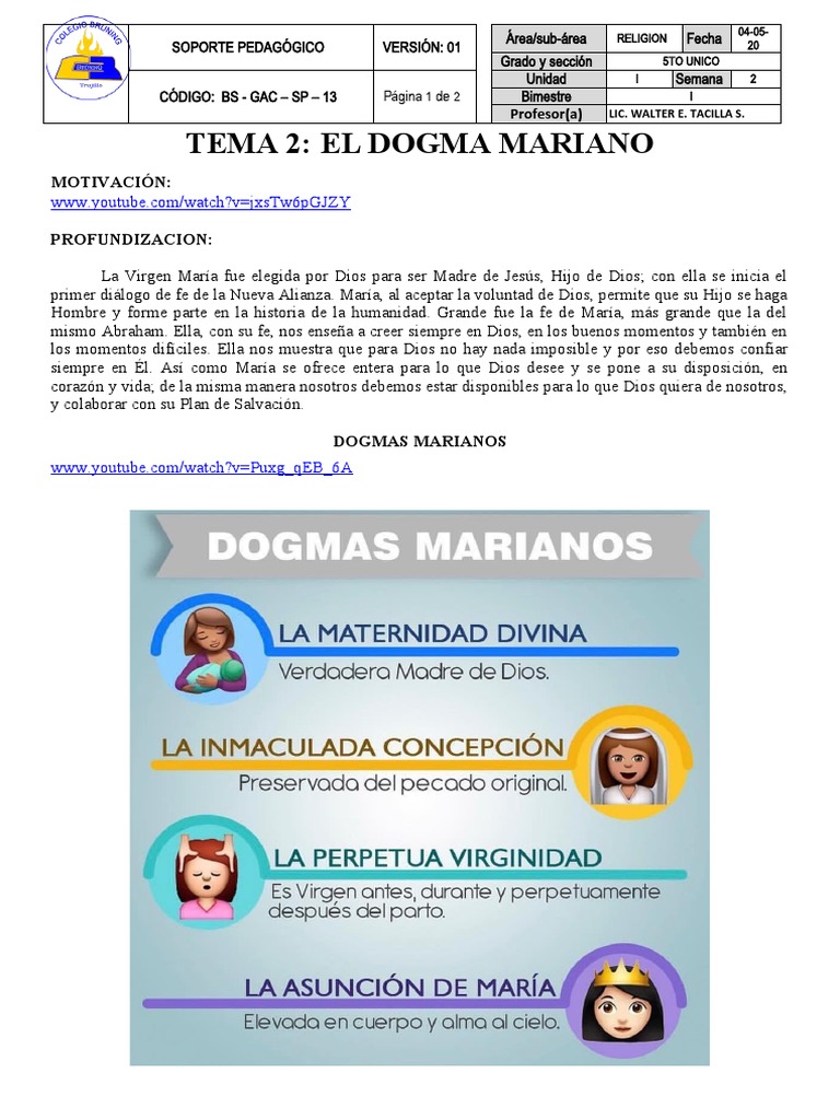 Los Dogmas Marianos | PDF