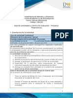 Guía de Actividades y Rúbrica de Evaluación - Pre Tarea - Progresiones