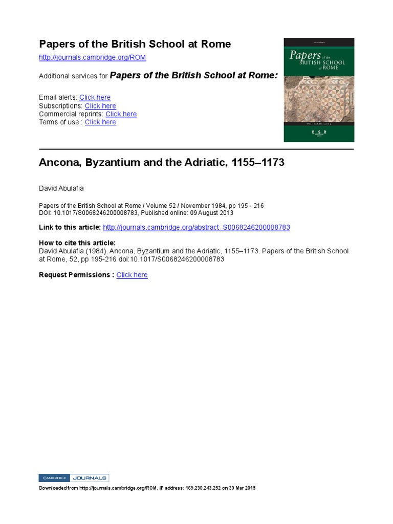 Ancona, Byzantium and The Adriatic, 1155-1173 | PDF | Republic Of ...