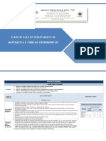 Plano de Ação Do Departamento de Matemática e Ciências Experimentais