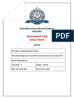 Assessment Task Cover Sheet: Australian International Academy Kellyville