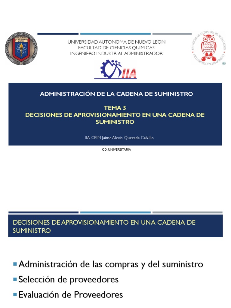 Decisiones de Aprovisionamiento Efectivas | PDF | Calidad (comercial ...