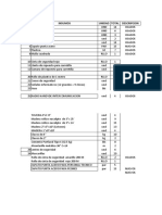 Lista de Materiales Sobrantes