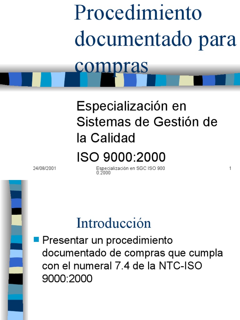 Procedimiento Documentado de Compras ISO 9001 | PDF | Organización ...