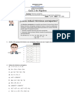 Guía de álgebra para reducir términos semejantes