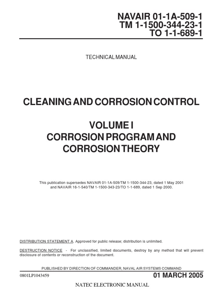 NAVAIR 01-1A-509-1 Corrosion PDF | PDF | Corrosion | Personal Protective  Equipment