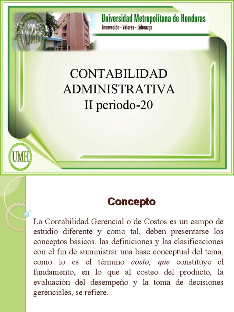 Contabilidad Administrativa Pdf Costo Beneficio Economía