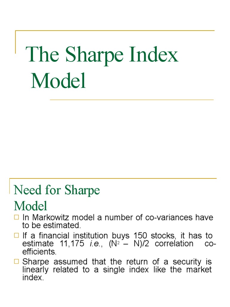 Sharpe Single Index Model Overview | PDF