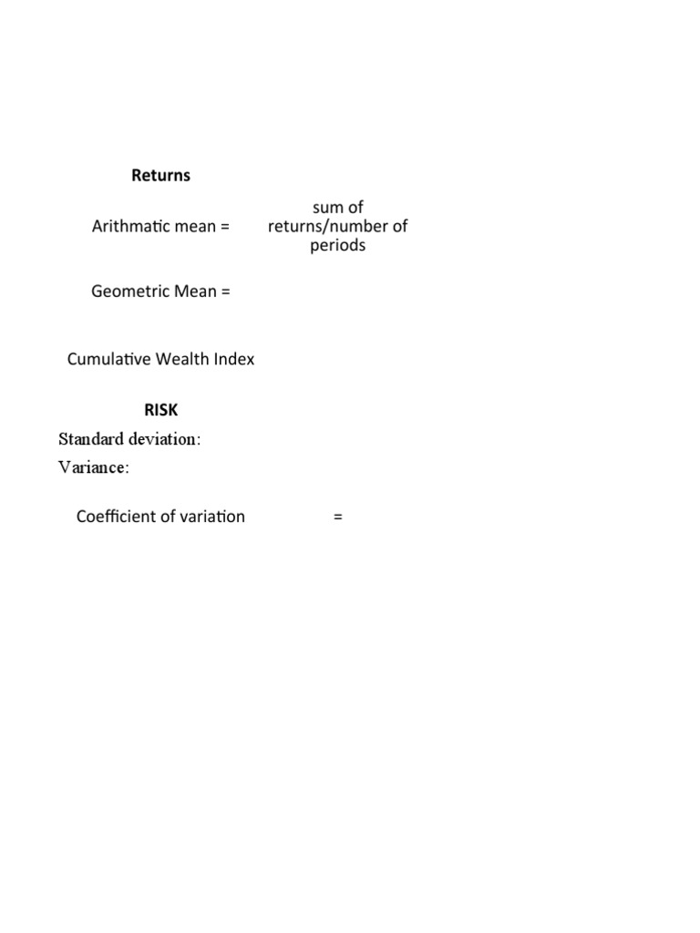 Risk and Return Calculation | PDF | Standard Deviation | Statistics