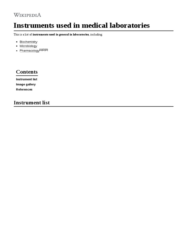 Instruments Used in Medical Laboratories PDF Chromatography