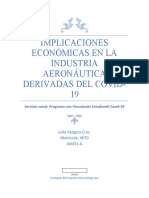 Implicaciones económicas en la industria aeronáutica derivadas del covid