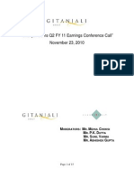 Gitanjali Gems Q2 FY 11 Earnings Conference Call November 23 2010