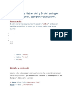 Lección Sobre Neither Do I y So Do I en Inglés Con Pronunciación