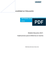 Modelo Educativo 2017. Implicaciones para La Reforma en Marcha