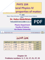 Phys 104 General Physics Iv Heat and Properties of Matter: Dr. Heba Abdelmaksoud