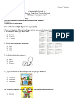 Evaluación Diagnostica Historia 1° Basico