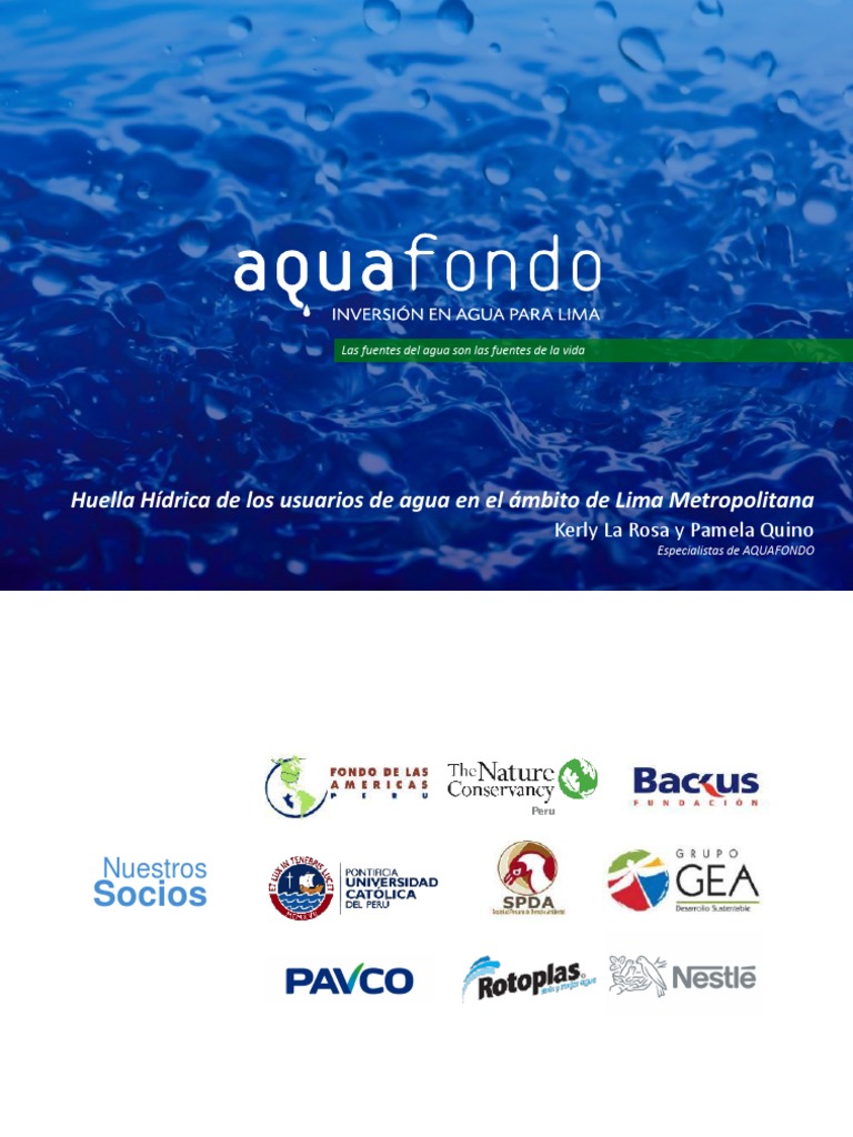 Presentación Huella Hídrica - Aquafonf) D | PDF | Evaluación del ciclo ...