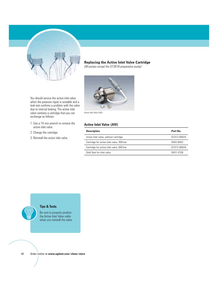 Replace Agilent AIV Cartridge Guide | PDF