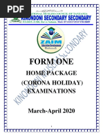 Form One Exams PDF