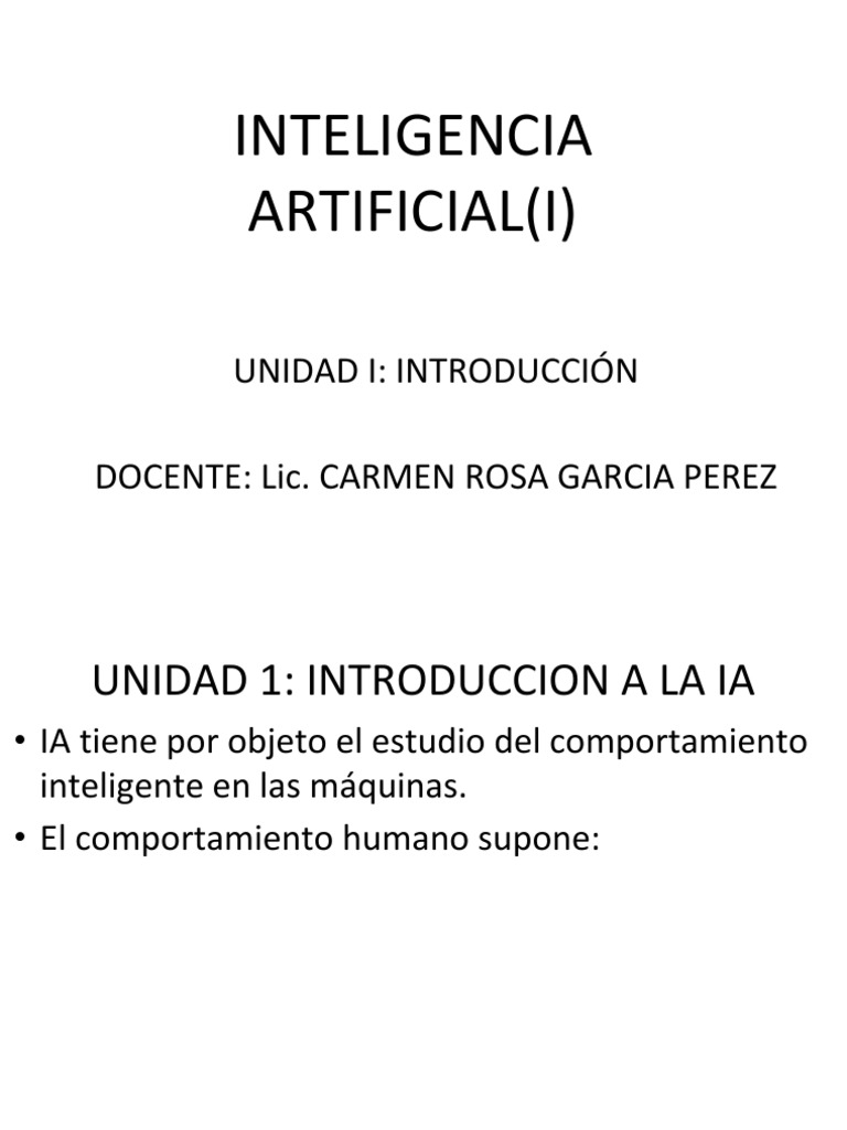Introducción a la Inteligencia Artificial | PDF | Inteligencia ...