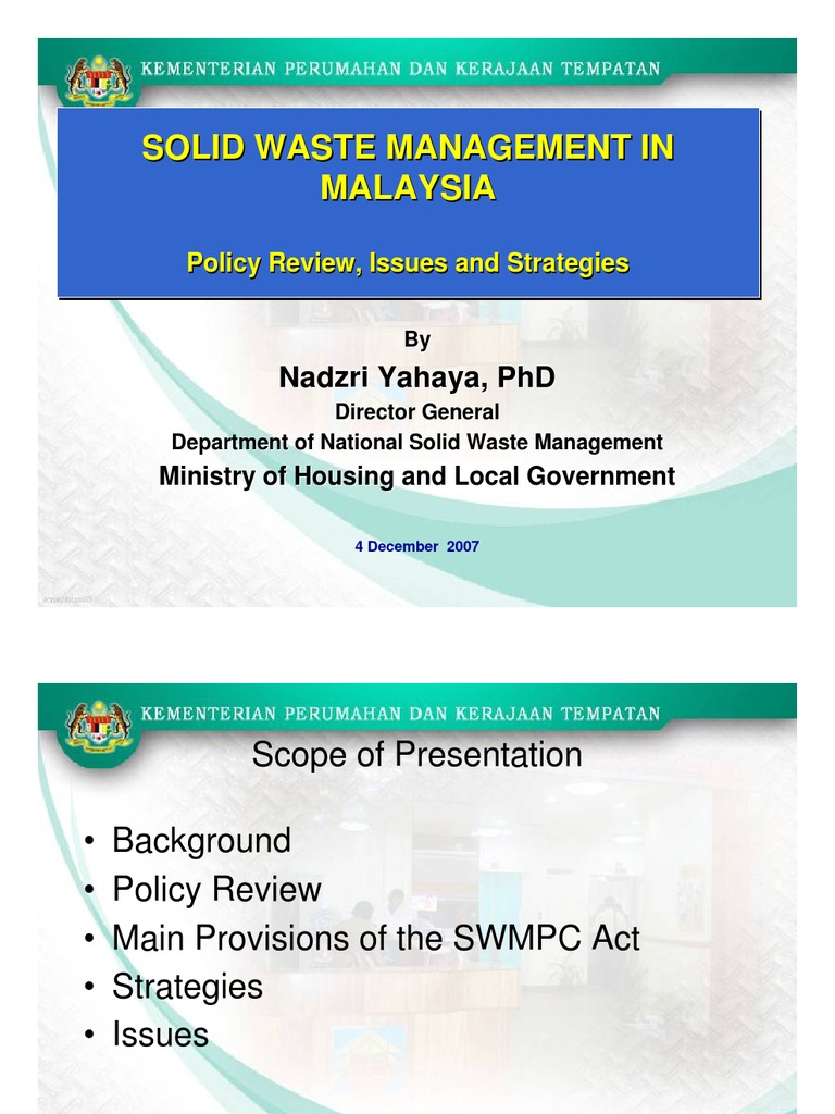 A Comprehensive Review of Solid Waste Management Policy, Legislation