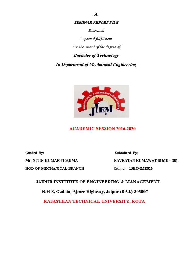 Stirling Engine Seminar Report 2020 | PDF | Engines | Internal ...