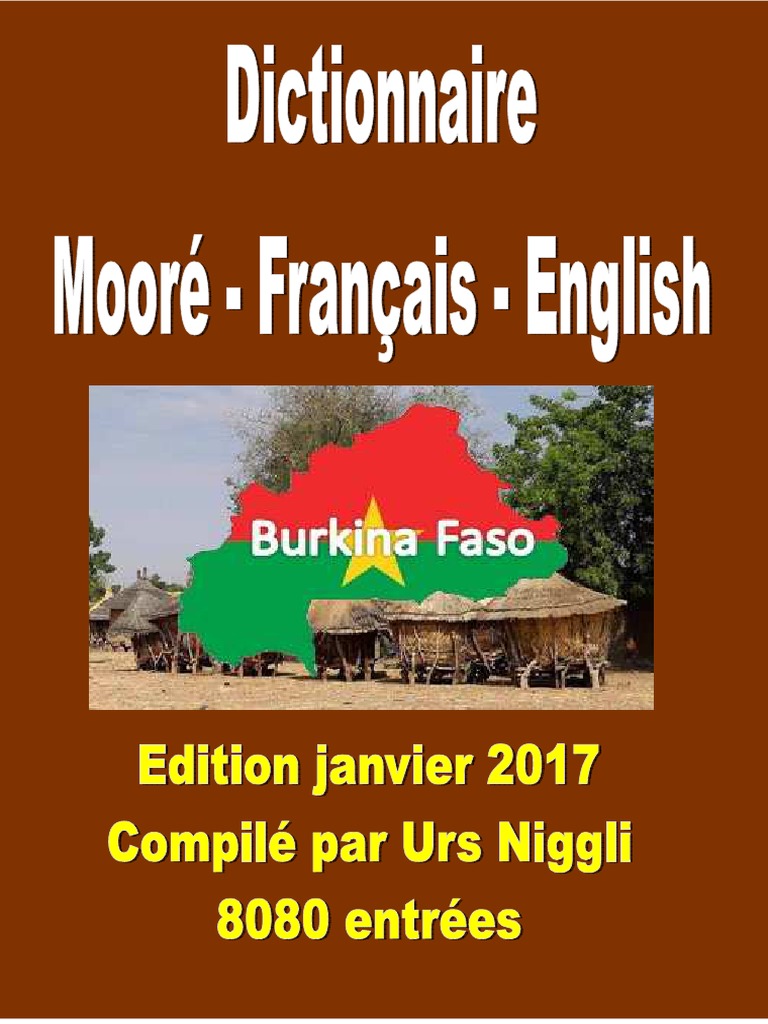 Dictionnaire Moore Francais Anglais Pdf Adposition Morphologie Linguistique