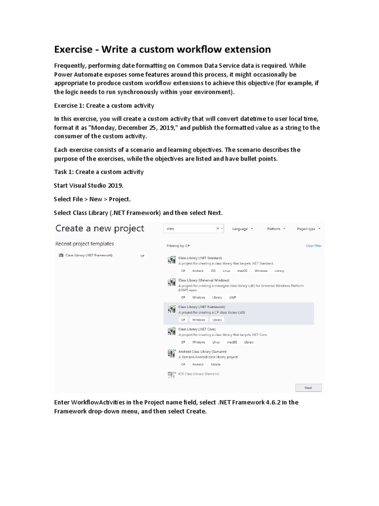 Custom Workflow for Date Formatting | PDF | Microsoft Visual Studio ...