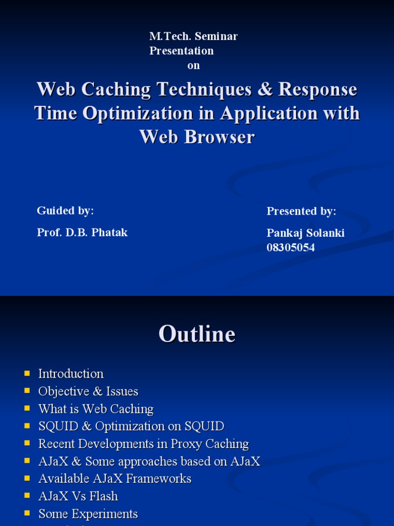 Web Caching and AJaX Optimization Techniques | PDF | Ajax (Programming ...